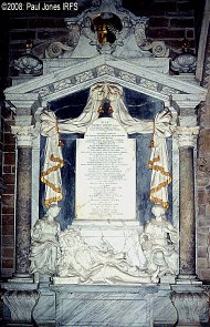 Vernon memorial Hanbury Church, 1721