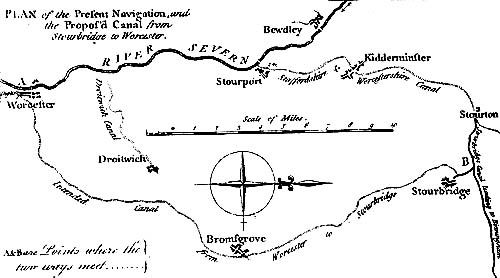 Proposed Worcester Canal - which was not built, would have gone through Wychbold