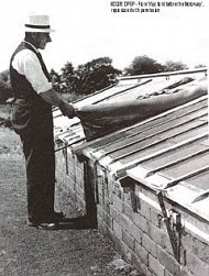 Alf Wormington shading the cold frames 1938
